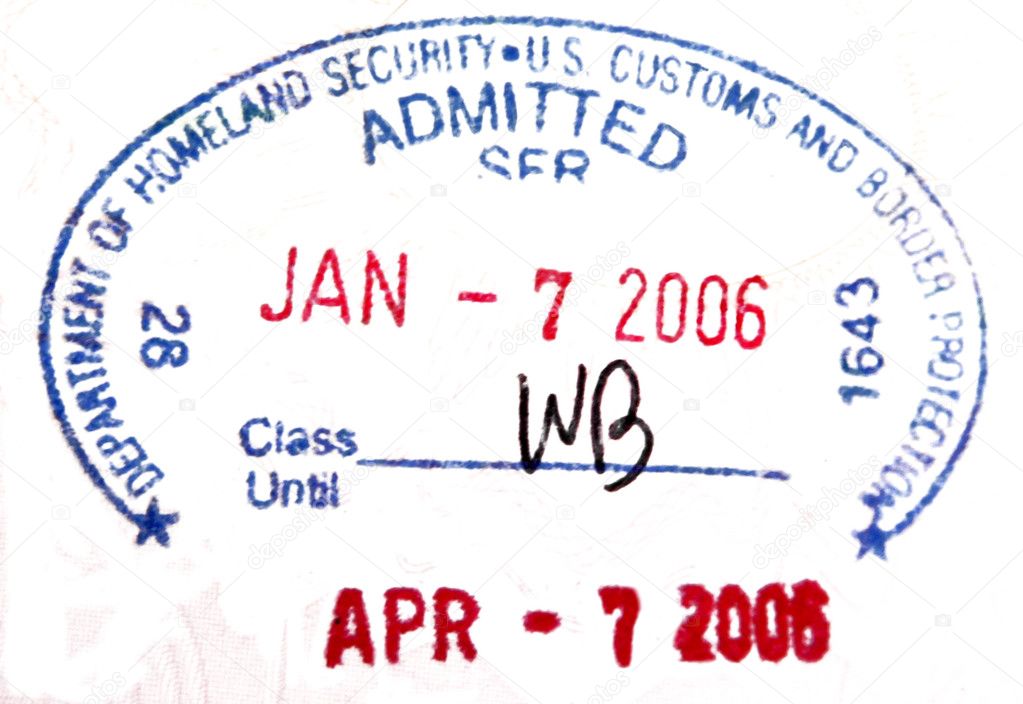 Visa passport stamp from the USA