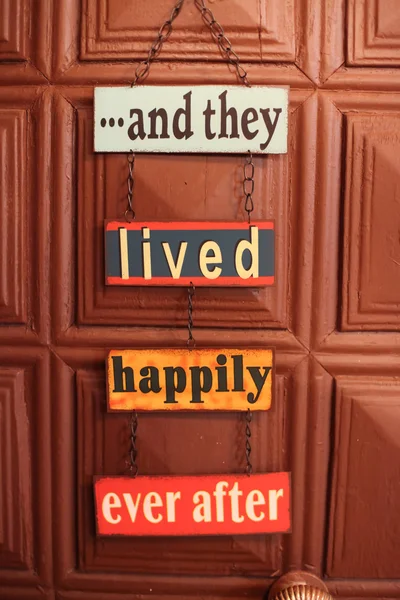Znak szczęścia drzwi — Zdjęcie stockowe