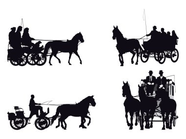 Horse and carriage clipart