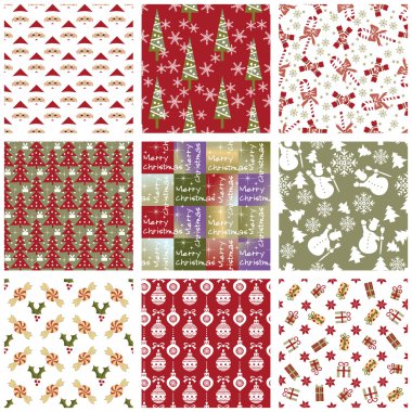 Christmas repeating swatches clipart