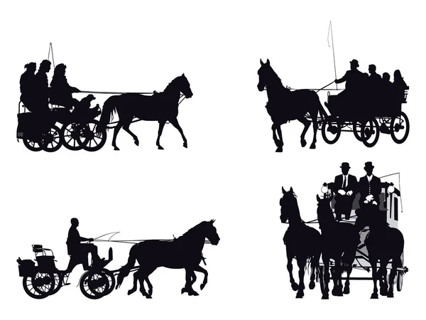 Paard en wagen — Stockvector