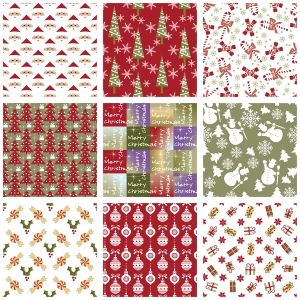 Christmas repeating swatches — Stock Vector
