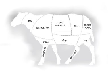 Lamb meat diagram clipart