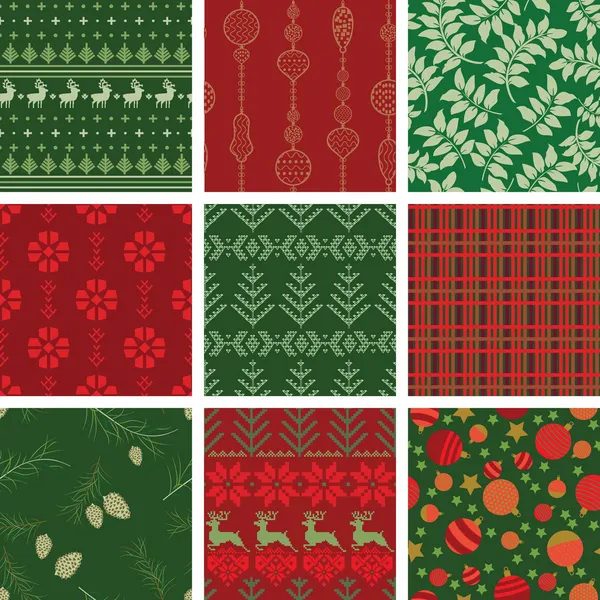 Christmas Patterns — Stock Vector