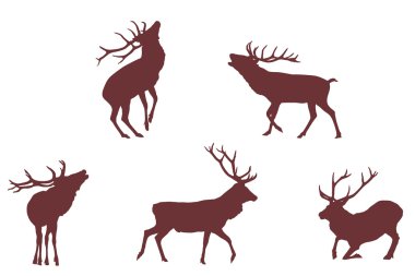 Buck deer silhouettes clipart
