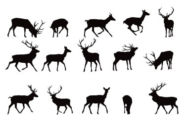 Deer silhouettes clipart