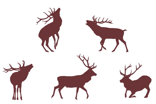 Sylwetki jeleni złotówki — Wektor stockowy