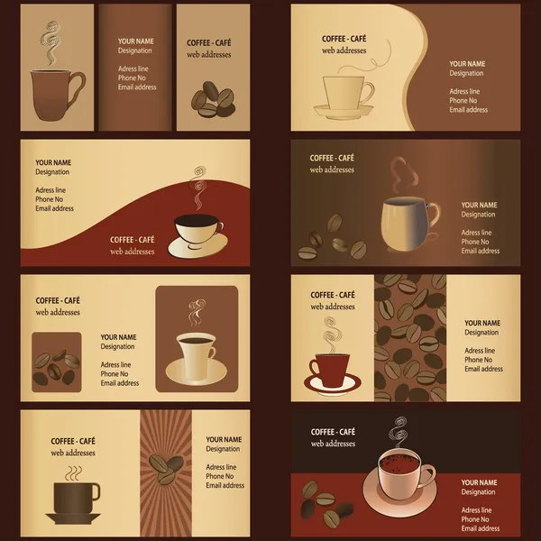 コーヒー ビジネス カード — ストックベクタ