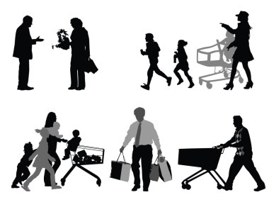 Shopper silhouettes clipart