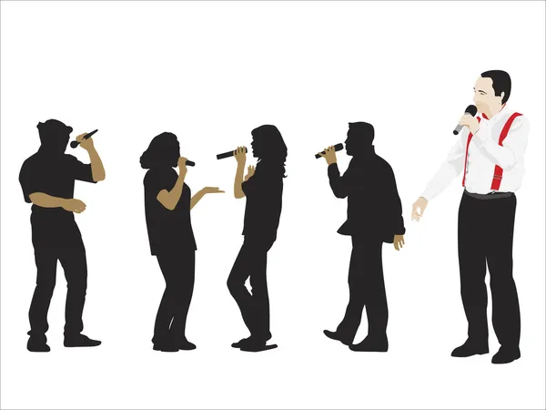 Conférencier et chanteurs — Image vectorielle