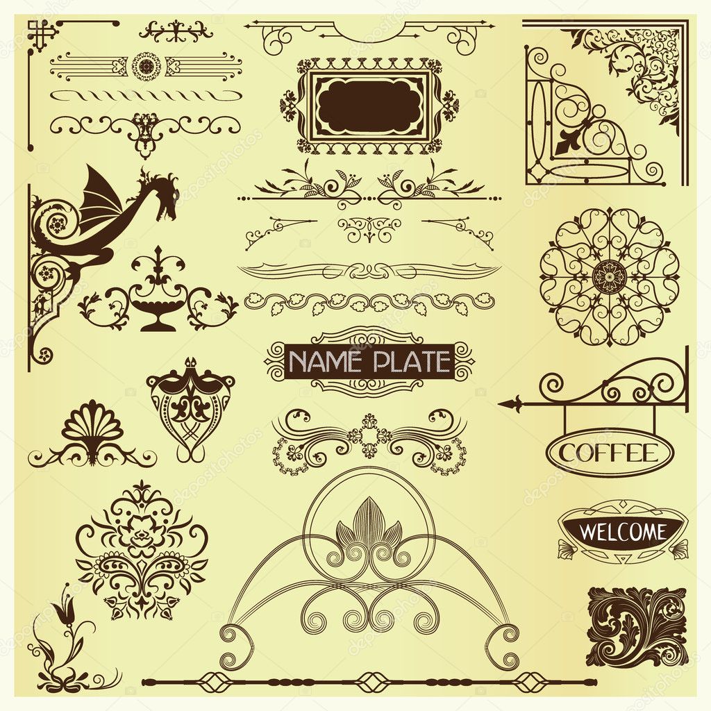 Collection Of Page Embellishments Stock Vector Image by ©Artstyle 8143751