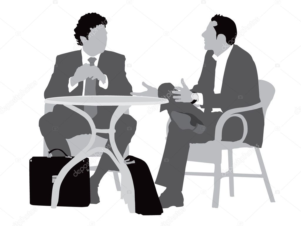Gentlemen at coffee table