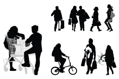 Collection of shoppers clipart