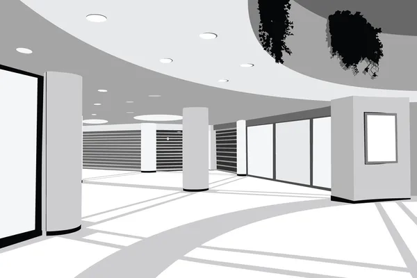 Empty Shopping Center — Stock Vector