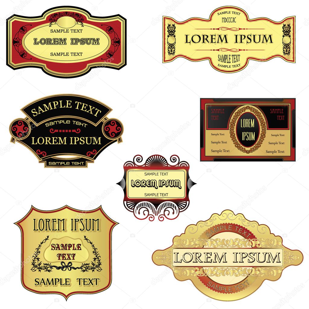 Collection Of Retro Style Labels