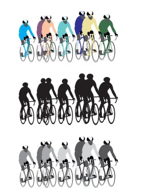 Bicyclists clipart