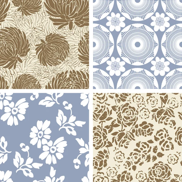 Four Seamless Patterns — Stock Vector