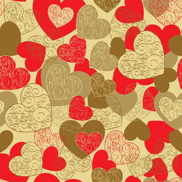 Sich wiederholendes Muster von Valentinen — Stockvektor