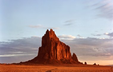 A Fiery Shiprock, New Mexico, at Dawn clipart