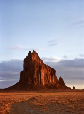 A Fiery Shiprock, New Mexico, at Dawn clipart
