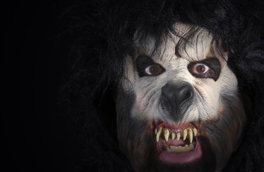 A Close Up of the Face of a Werewolf clipart