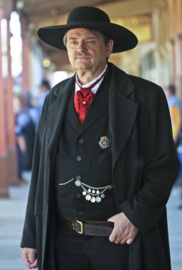 A Stoic Wyatt Earp of Helldorado, Tombstone, Arizona clipart