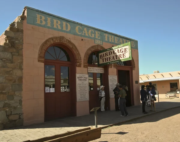 Una vista del teatro di gabbia di uccello, tombstone, arizona — Foto Stock