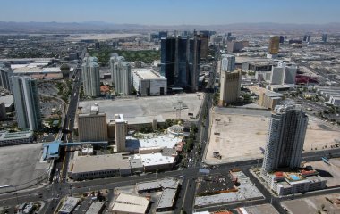 Aerial View of Las Vegas Boulevard North and Paradise Road, Neva clipart