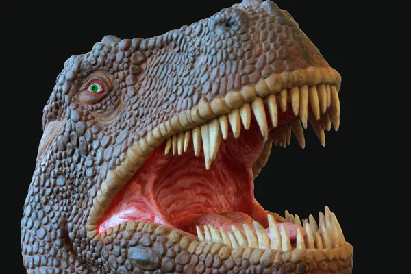 Um dinossauro Tyrannosaurus Rex com mandíbulas abertas — Fotografia de Stock