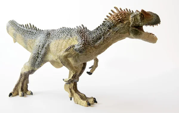 Аллозавр динозавр с зияющими челюстями и острыми зубами — стоковое фото