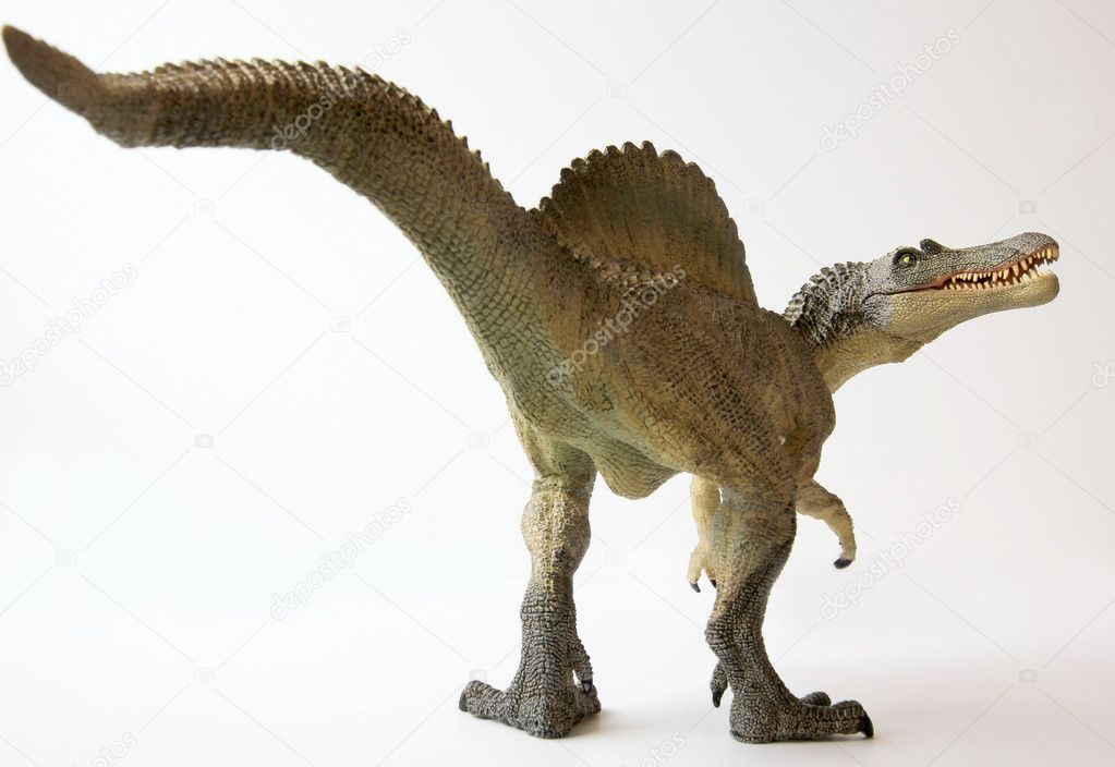 A Spinosaurus Dinosaur with Gaping Jaws and Sharp Teeth