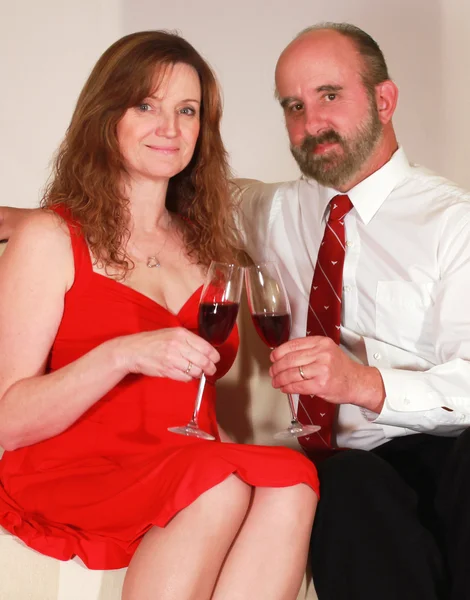 stock image A Husband and Wife Toast on Valentine's Day