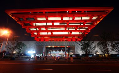 A Night View of the Expo 2010 Chinese Pavilion clipart