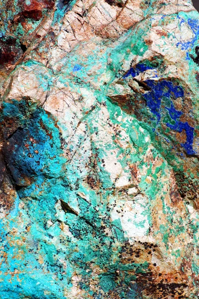 stock image A close-up look at the intense greens and blues of malachite and azurite in