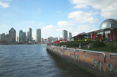 huangpu Nehri boyunca boardwalk shanghai