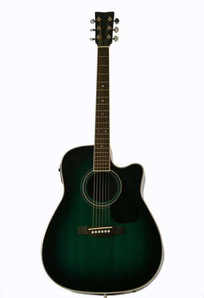 A Green Acoustic Electric Guitar