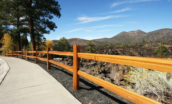A Sidewalk Along a Lava Flow at Sunset Crater — Stock Photo, Image