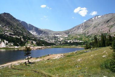An Alpine Lake in Rocky Mountain National Park clipart