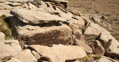 Taş Ormanı Ulusal Parkı içinde antik petroglifler