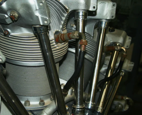 Um close-up de um motor de aeronave — Fotografia de Stock