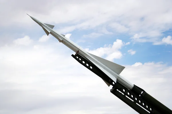 Eine Rakete und ein Abschussrampe vom Typ Nikk Ajax Stockfoto