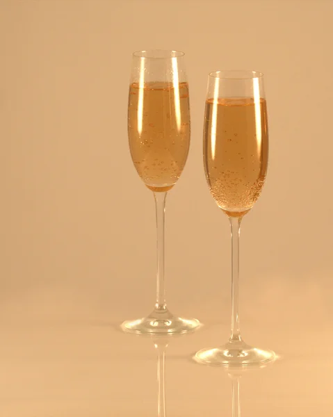 Um par de copos de champanhe — Fotografia de Stock