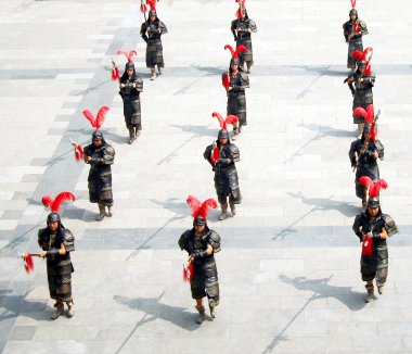 yürüyen askerler, xi'an, Çin oluşumu