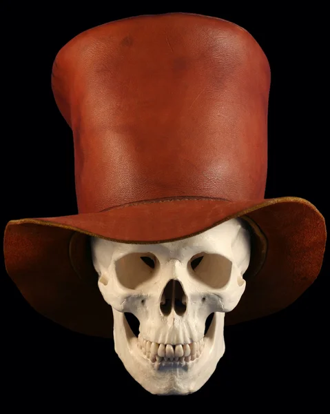 Un cráneo en un sombrero de copa — Foto de Stock