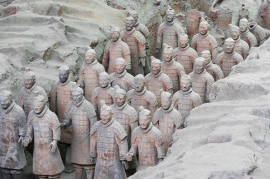 A Column of Terracotta Army Soldiers, Xi'an, China clipart