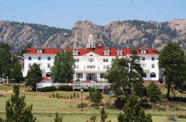 A View of the Stanley Hotel, Estes Park, Colorado clipart