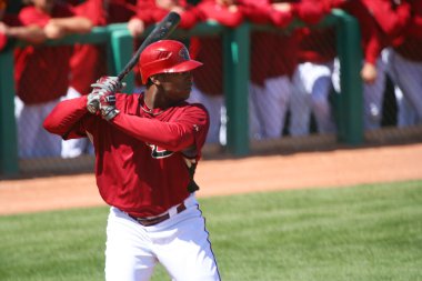 Arizona Diamondback Justin Upton Bats in Spring Training clipart