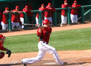 Arizona Diamondback Kelly Johnson Bats in Spring Training clipart