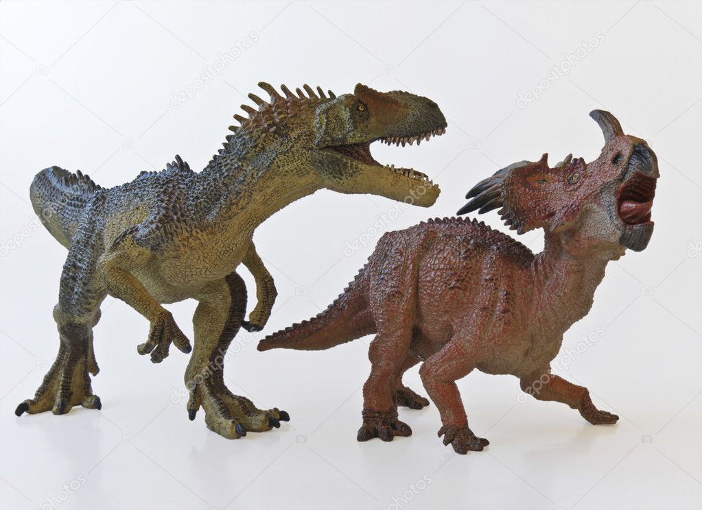 Allosaurus, T-Rex and Stegosaurus Clash in Hilarious Dinosaur Farm Battle