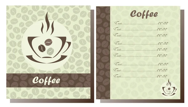 Zestaw dwóch szablonów menu kawiarni — Wektor stockowy